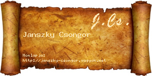 Janszky Csongor névjegykártya