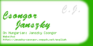 csongor janszky business card